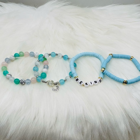 “Be Kind” Arm Candy Beaded Bracelet -  Cool Colors theme - Picture 6 of 6